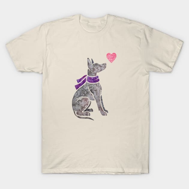 Xoloitzcuintle (Mexican Hairless Dog) T-Shirt by animalartbyjess